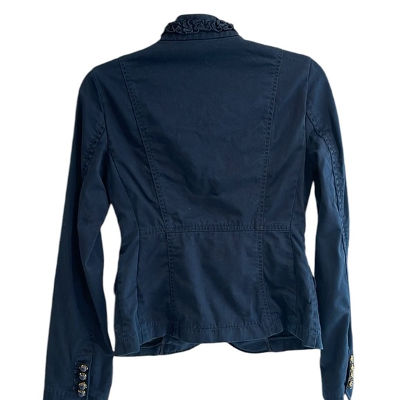 Super cute, navy Victorian style jacket, beautiful buttons, pockets, tailored Ss - Picture 5 of 10